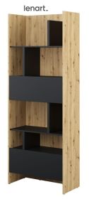 Regál 1D1S 84 cm REBECCA dub artisan/černá