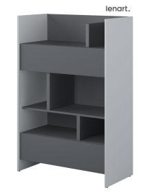 Regál 2S 138 cm REBECCA šedá/grafit