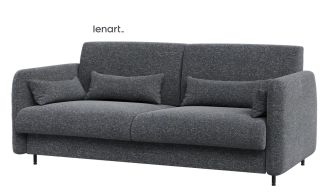 Pohovka k posteli 140 cm bílá lesk, látka grafit