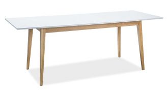 Jídelní stůl rozkládací CESAR 160x80 bílá/dub