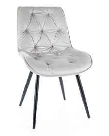 Jídelní čalouněná židle CHEERS II velvet světle šedá/černá