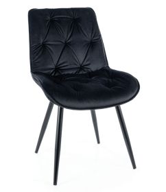 Jídelní čalouněná židle CHEERS II velvet černá/černá