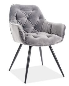 Jídelní čalouněná židle BERI velvet šedá/černá