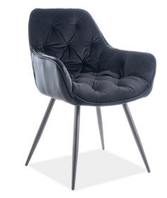 Jídelní čalouněná židle BERI velvet černá/černá