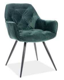 Jídelní čalouněná židle BERI velvet zelená/černá