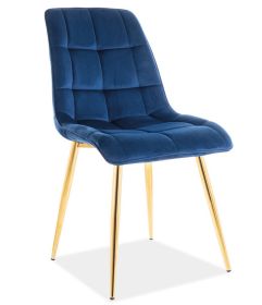 Jídelní čalouněná židle SIK VELVET granátově modrá/zlatá