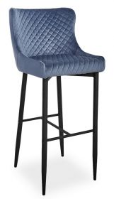 Barová židle TIAN B H-1 VELVET šedá/černá