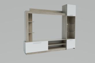 DELUXE obývací sestava, dub Urban / bílá Nimfea