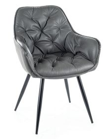 Jídelní čalouněná židle CHEERS ekokůže šedá/černá