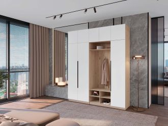 LINE ELEGANT D vysoká předsíňová stěna, nymphaea alba / dub Raya