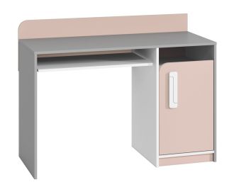 Psací stůl VILLOSA šedá/bílá/růžová