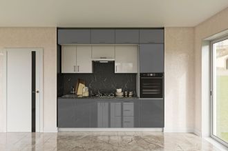 KAISER kvalitní kuchyňská sestava 260, antracitový lesk/ledově šedý lesk