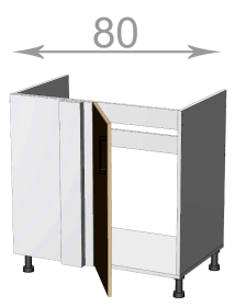 Capri BCS80822, kuchyňská rohová dřezová skříňka š.80, korpus grafit, dvířka dub Craft šedý