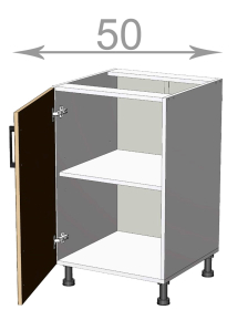 dolní skříňka š.50, v.82, Premiere L5082, bílá/Bordeaux lesk