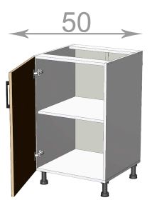 dolní skříňka š.50, v.82, Modena L5082, bílá/bílý mat
