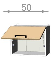 horní skříňka nad digestoř š.50, v.40, Modena W5040, bílá/antracit