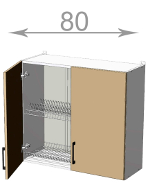 horní skříňka s odkapávačem š.80, v.72, Kaiser WD8072, bílá/bianco lesk