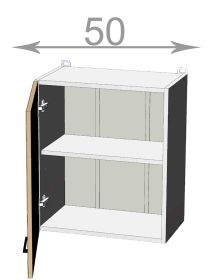 horní vysoká skříňka nad digestoř š.50, v.57, Modena W5057, bílá/antracit