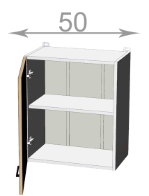 Capri W5057, kuchyňská vysoká skříňka nad digestoř š.50, korpus grafit, dvířka dub Craft šedý