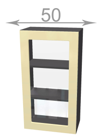 horní vysoká vitrína š.50, v.92, Horizon W5092G, grafit/šedý jíl