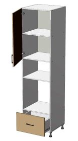 dolní vysoká potravinová skříň na vestavnou troubu a mikrovlnku š.60, v.234, Modena HL602344, bílá/artwood