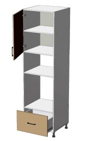 dolní vysoká potravinová skříň na vestavnou troubu a mikrovlnku š.60, v.214, Horizon HL602144, grafit/šedý jíl