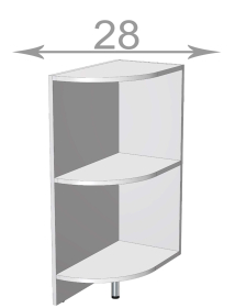 dolní rohový regál š.28, v.82, Modena LR2882, bílá
