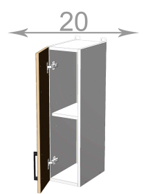 horní regál š.20, v.72, Kaiser W2072F, bílá/bílý mat