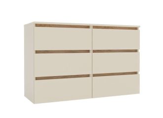 IDEA šuplíková komoda 1200, Satin / Gold Kraft oak