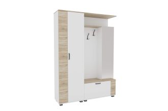 MIRA předsíňová stěna se zrcadlem, Nimfea alba / Sonoma