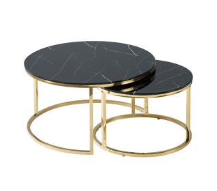 MUSE sada konferenčních stolků, černá/zlatá