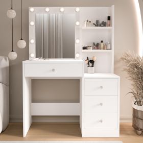 Home toaletní stolek s osvětlením 4S, bílá