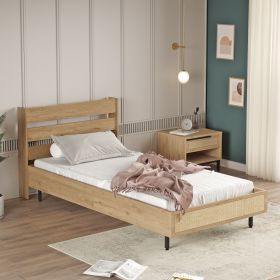 KANASIN jednolůžková postel 100x200, sepet/jutový vzor