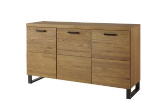 PRATTO široká komoda, dub rustikál/černá