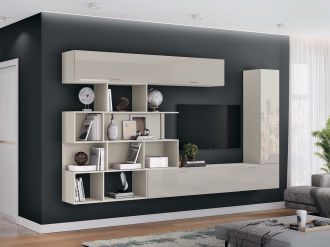 UTTA M závěsná obývací stěna, kašmír lesk/kašmír