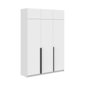 ELEGANT D vysoká šatní skříň 3D, bílý mat