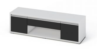 Televizní stolek SOLETO bílá/černý lesk