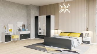 ESSEX ložnicová sestava, antracit/light artwood