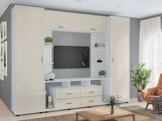 UTTA M obývací stěna se skříní, slonovina / nymphaea alba