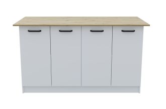 VERA 2 kuchyňský ostrůvek, bílá / dub Artisan