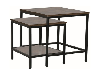 VENDY sestava konferenčních stolků, hnědá/černá