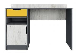 Psací stůl DISNEY dub kraft bílý/šedý grafit/žlutá