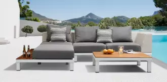 Zahradní 3 místná rohová sedací souprava POLO 2.0 GREY