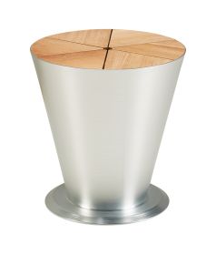ICOO - stolek s úložným prostorem stříbrný/teak