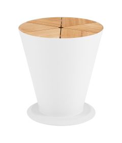 ICOO - stolek s úložným prostorem bílá/teak