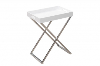 odkládací stolek VALET WHITE 48-S skládací, snímatelný podnos