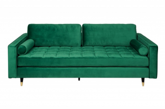 Luxusní pohovka COZY VELVET 225 CM smaragdově zelená samet
