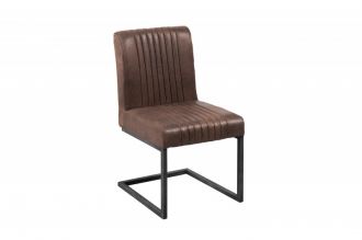 Židle BIG ASTON vintage hnědá mikrovlákno
