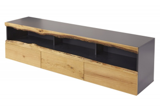 Televizní stolek WILD OAK 180 CM šedý masiv dub