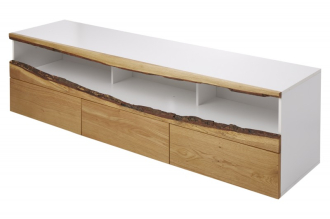 Televizní stolek WILD OAK 180 CM bílá masiv dub